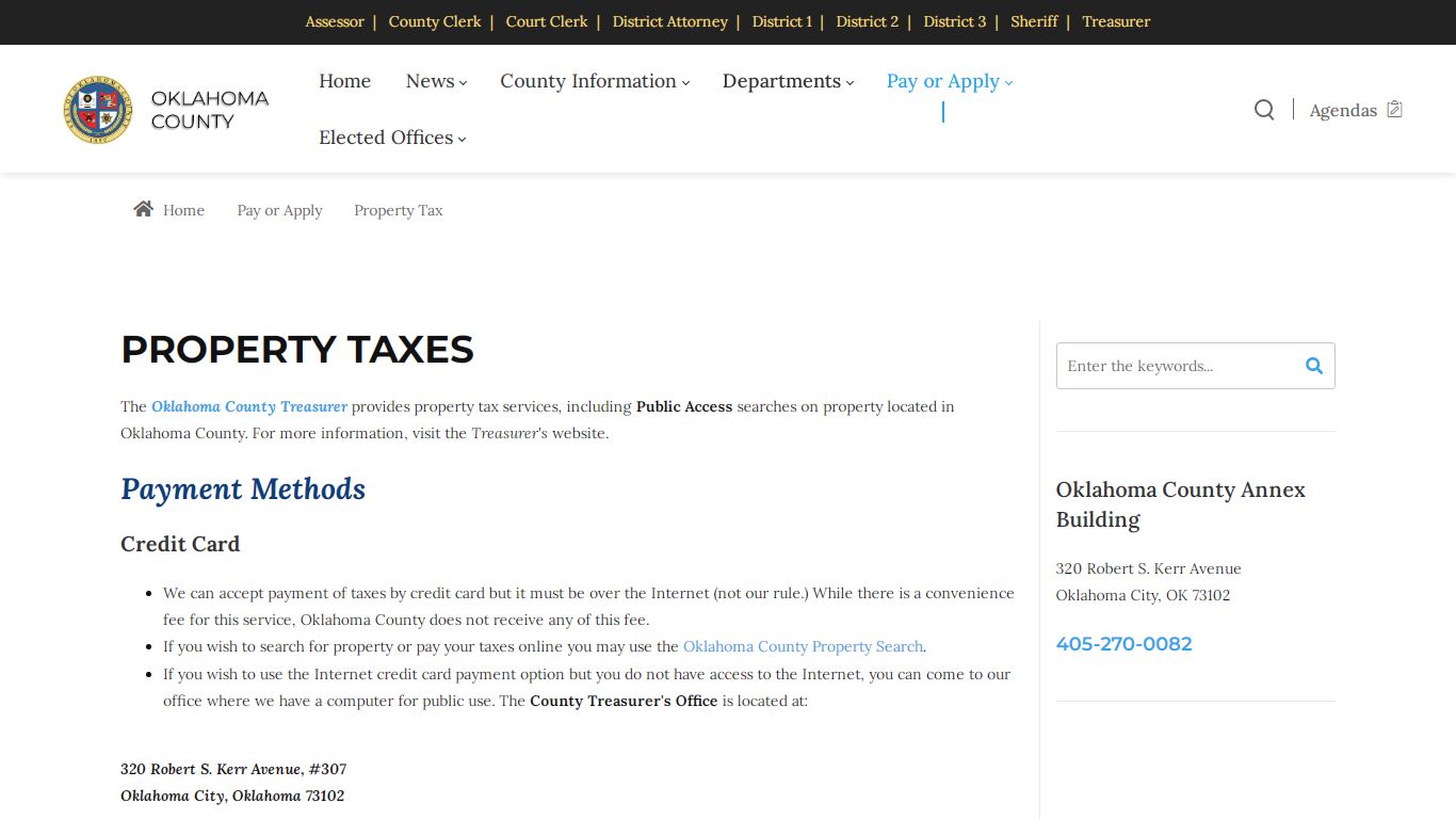 Property Taxes, Pay - Oklahoma County